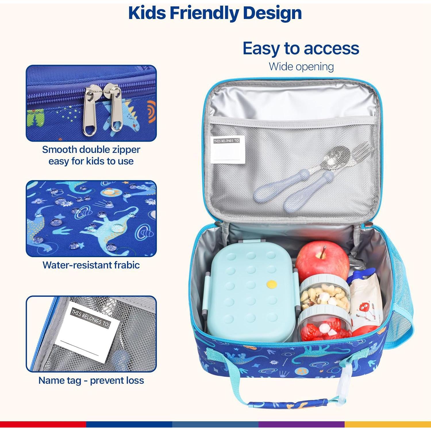 Bolsa de Almuerzo Aislada Bagseri para Niños - Dinosaurio