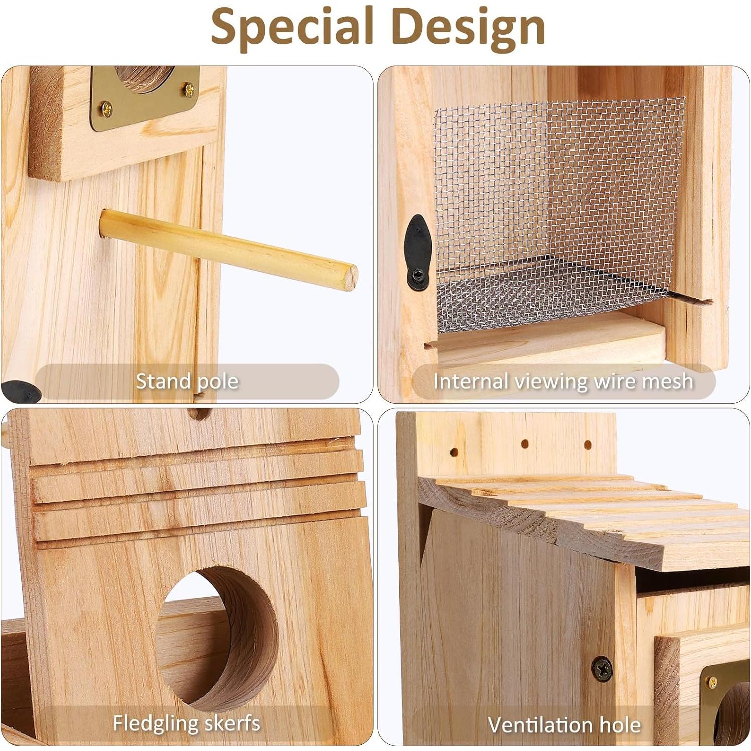 Casa para Aves ColorfulLaVie de Madera 63x27x11 cm con Protector