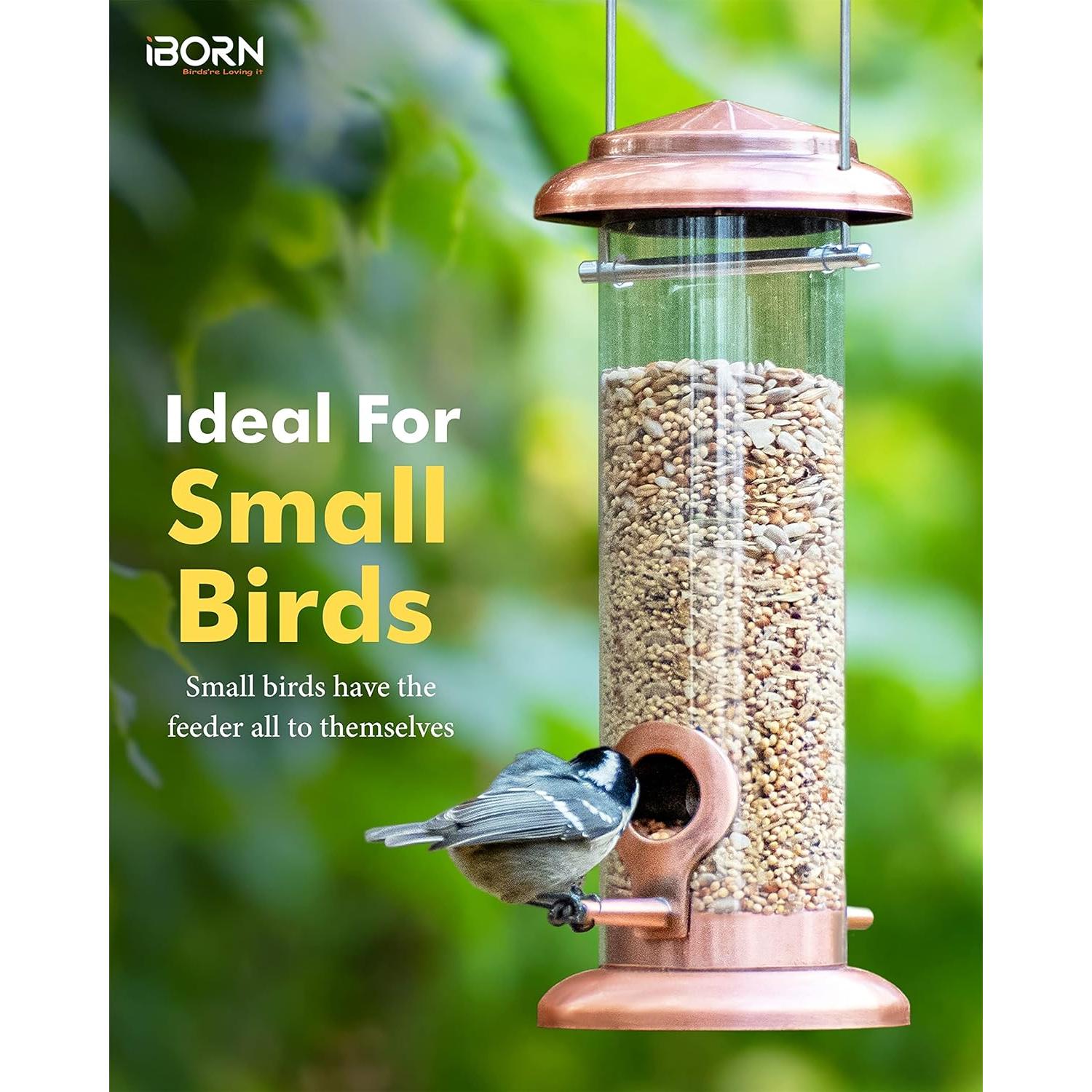 Comedero para Aves Colgante iBorn Cobre 400g 2 Puertos