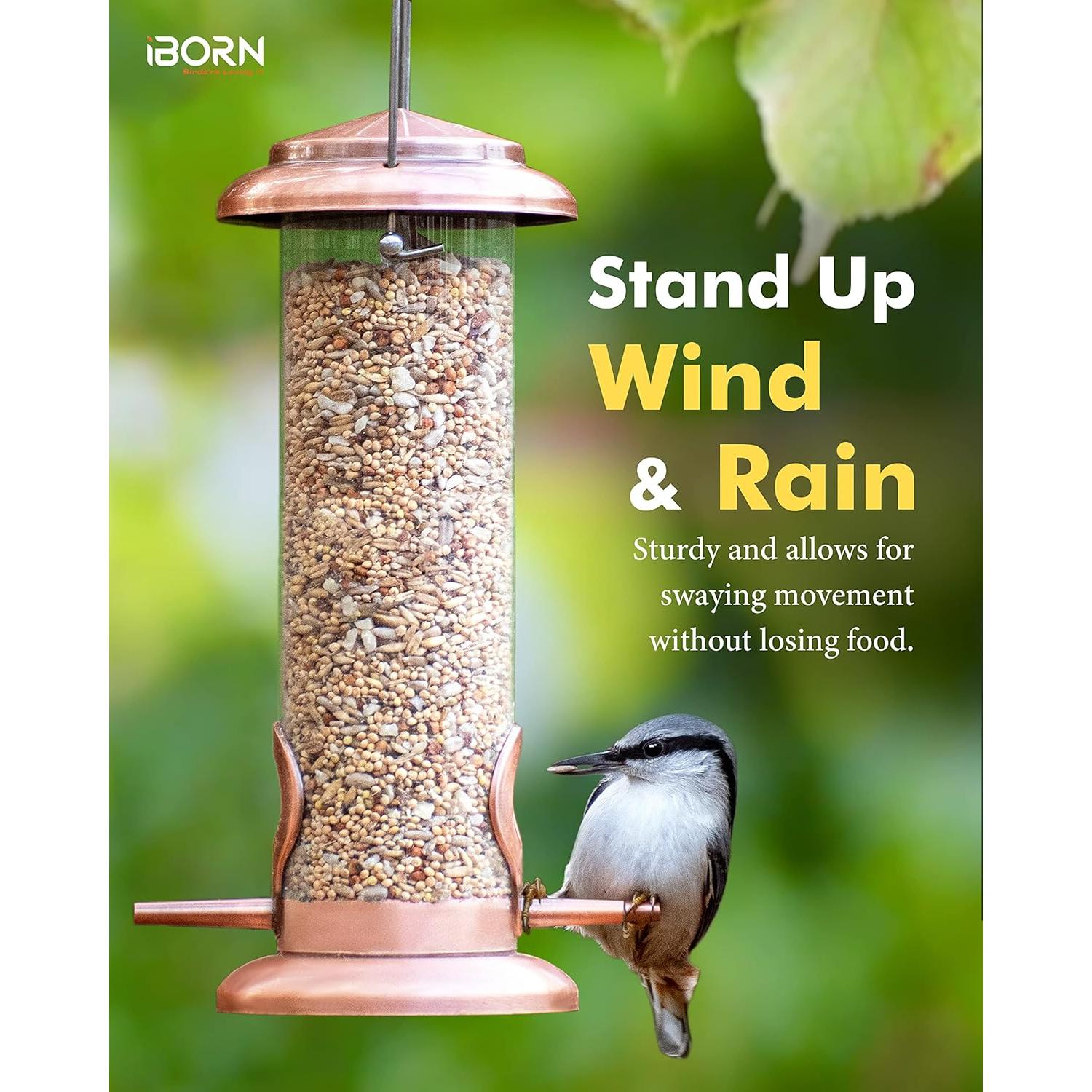 Comedero para Aves Colgante iBorn Cobre 400g 2 Puertos