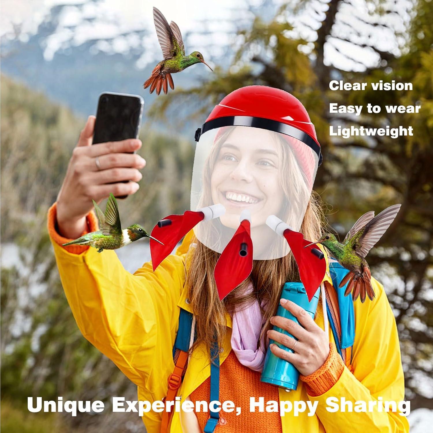 Alimentador de Colibríes Hsmanchry con Diadema Ajustable Rojo