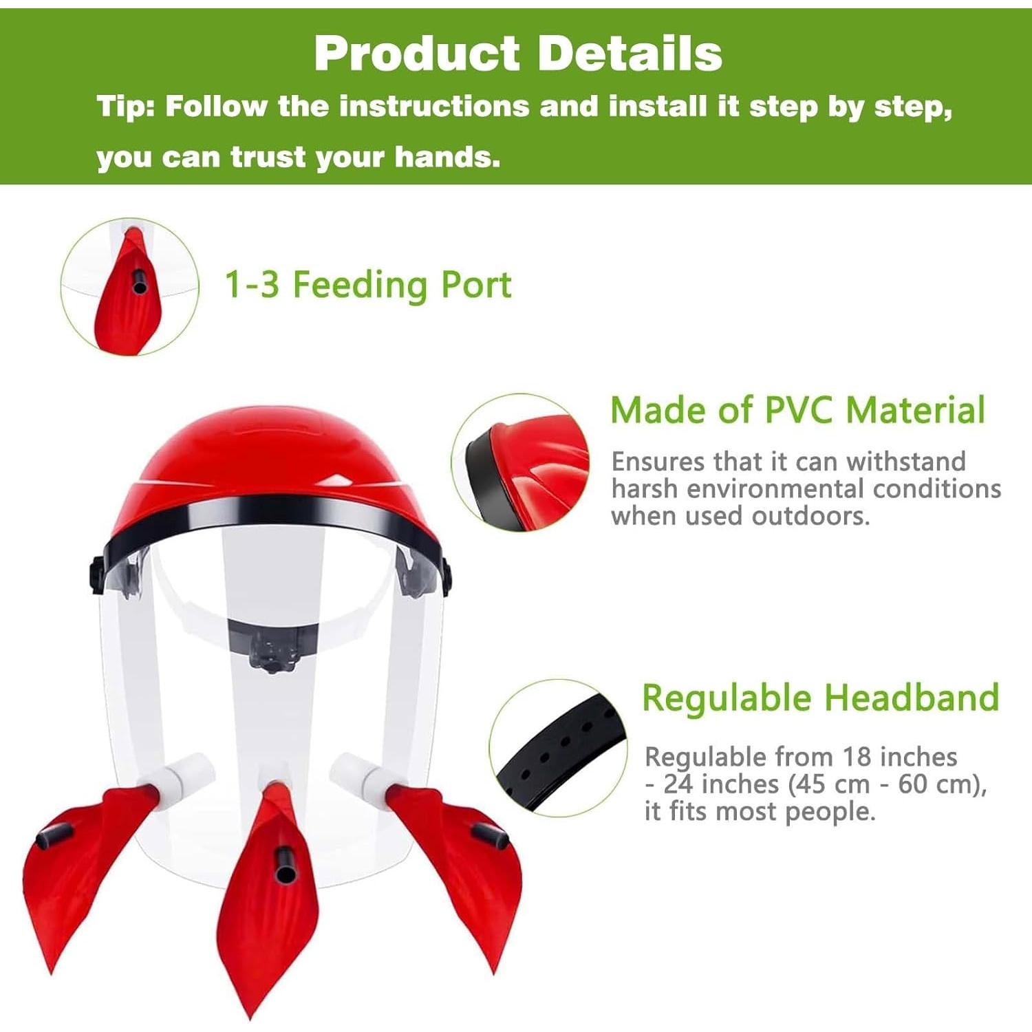 Alimentador de Colibríes Hsmanchry con Diadema Ajustable Rojo