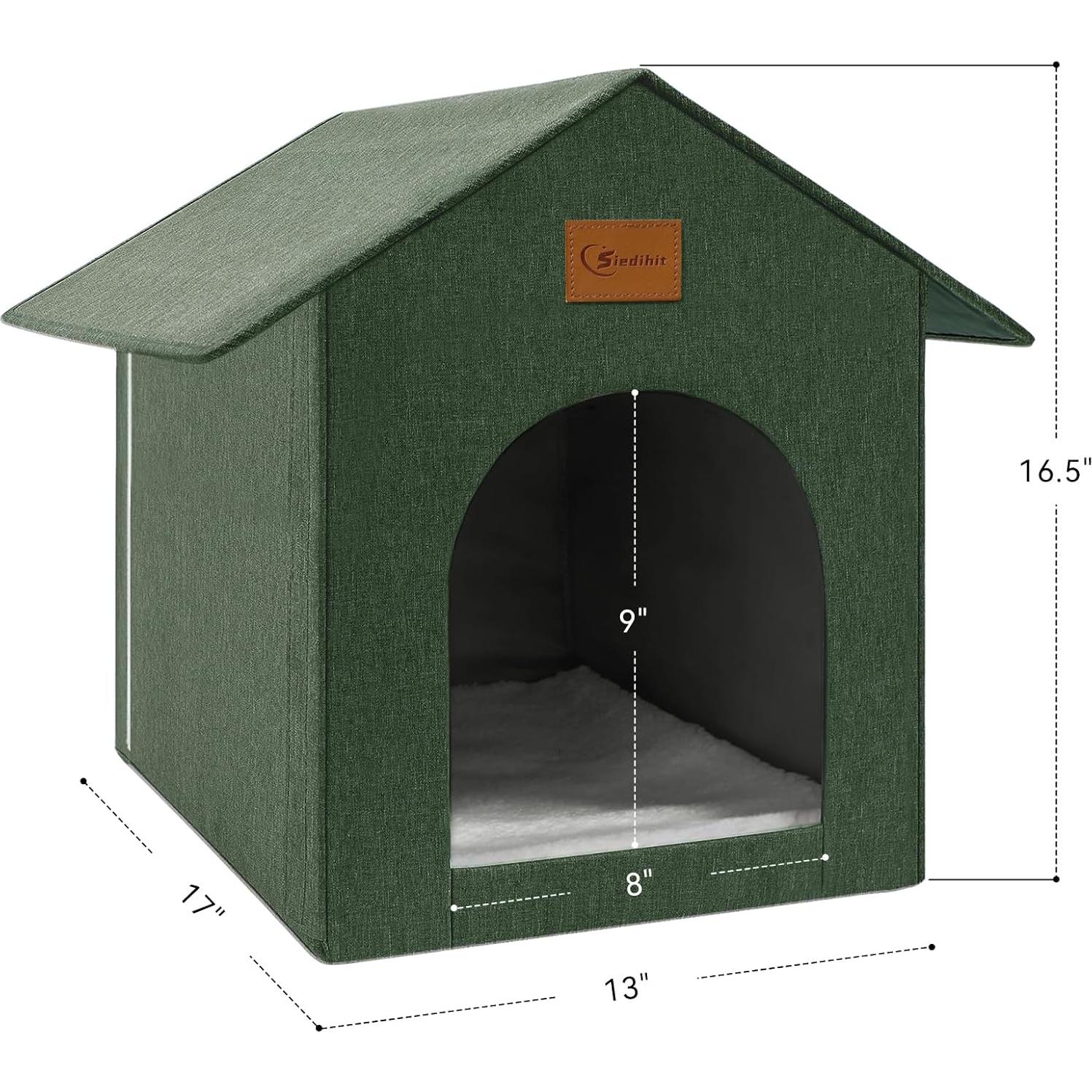 Casa para Gatos al Aire Libre Siedihit Verde Oliva 2 Paquetes