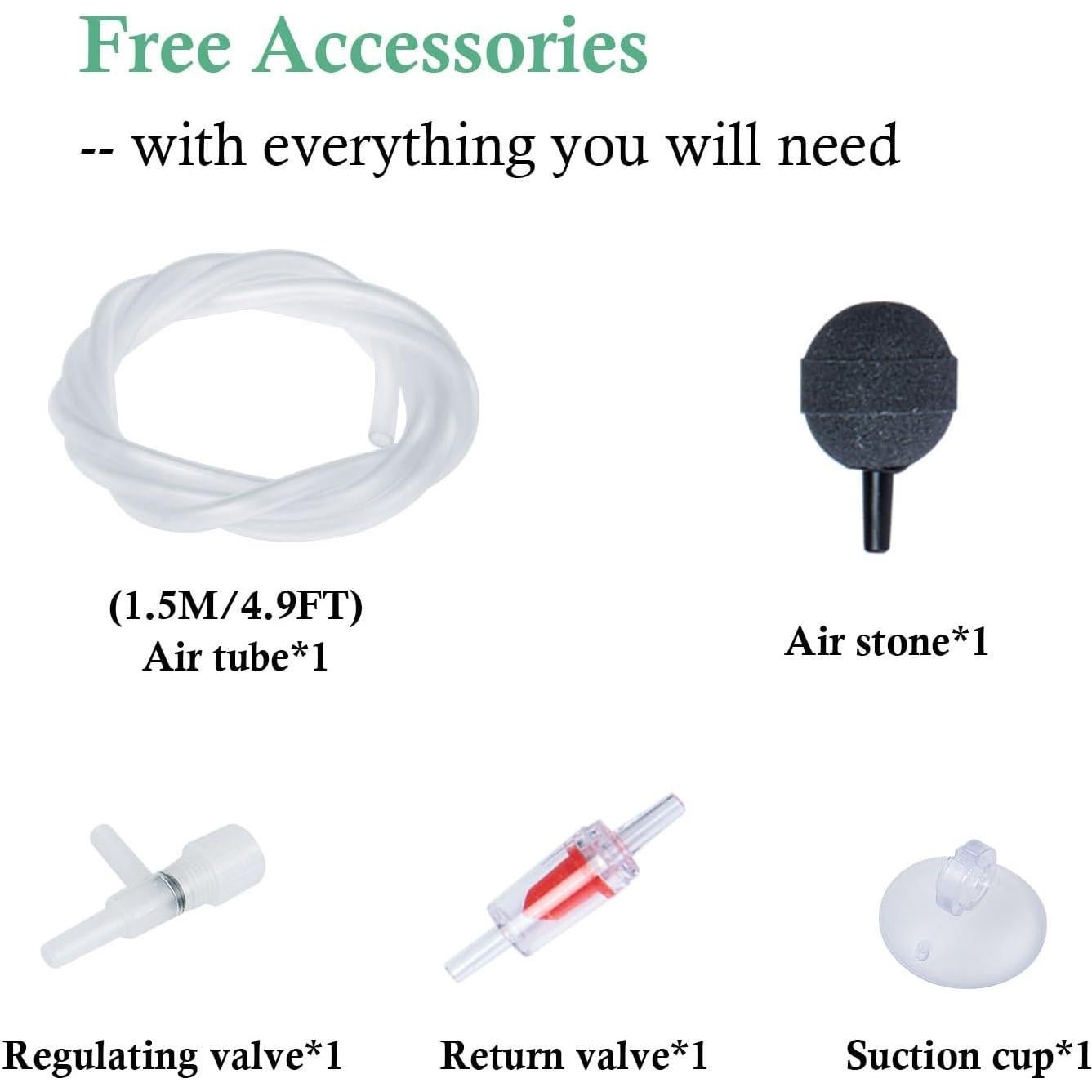 Bomba de Aire para Acuario FEDOUR 2W Ultra Silenciosa 90.8L/h