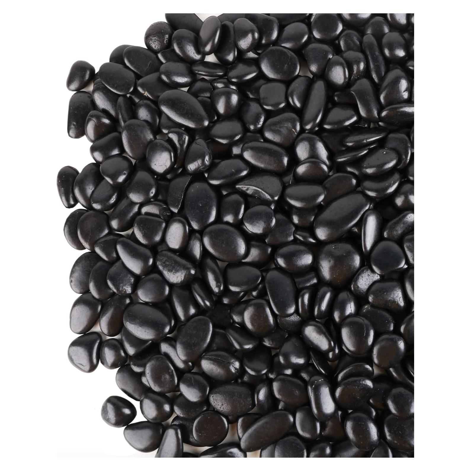 Guijarros Negros Pulidos CJGQ 0.82kg para Acuario y Plantas