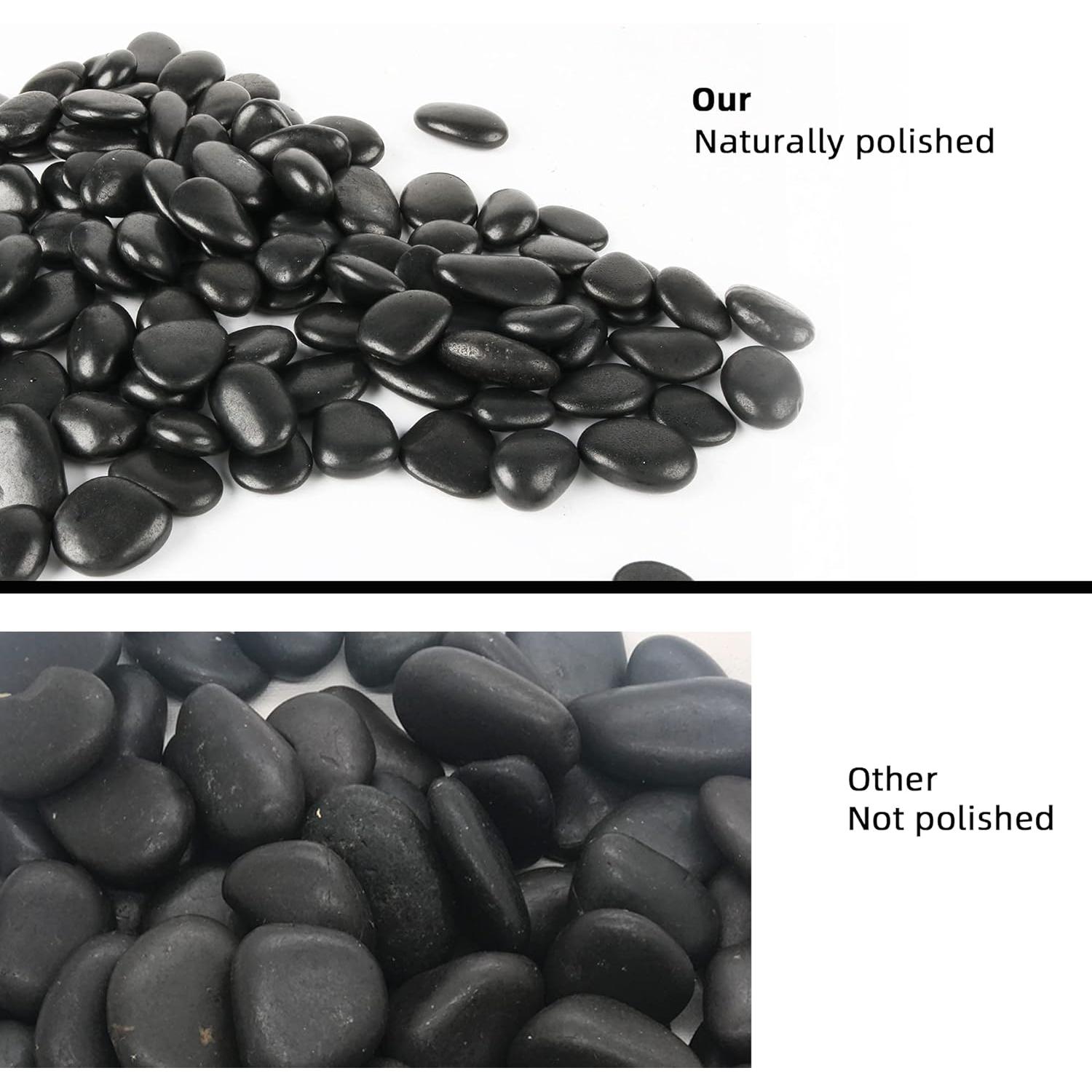 Guijarros Negros Pulidos CJGQ 0.82kg para Acuario y Plantas