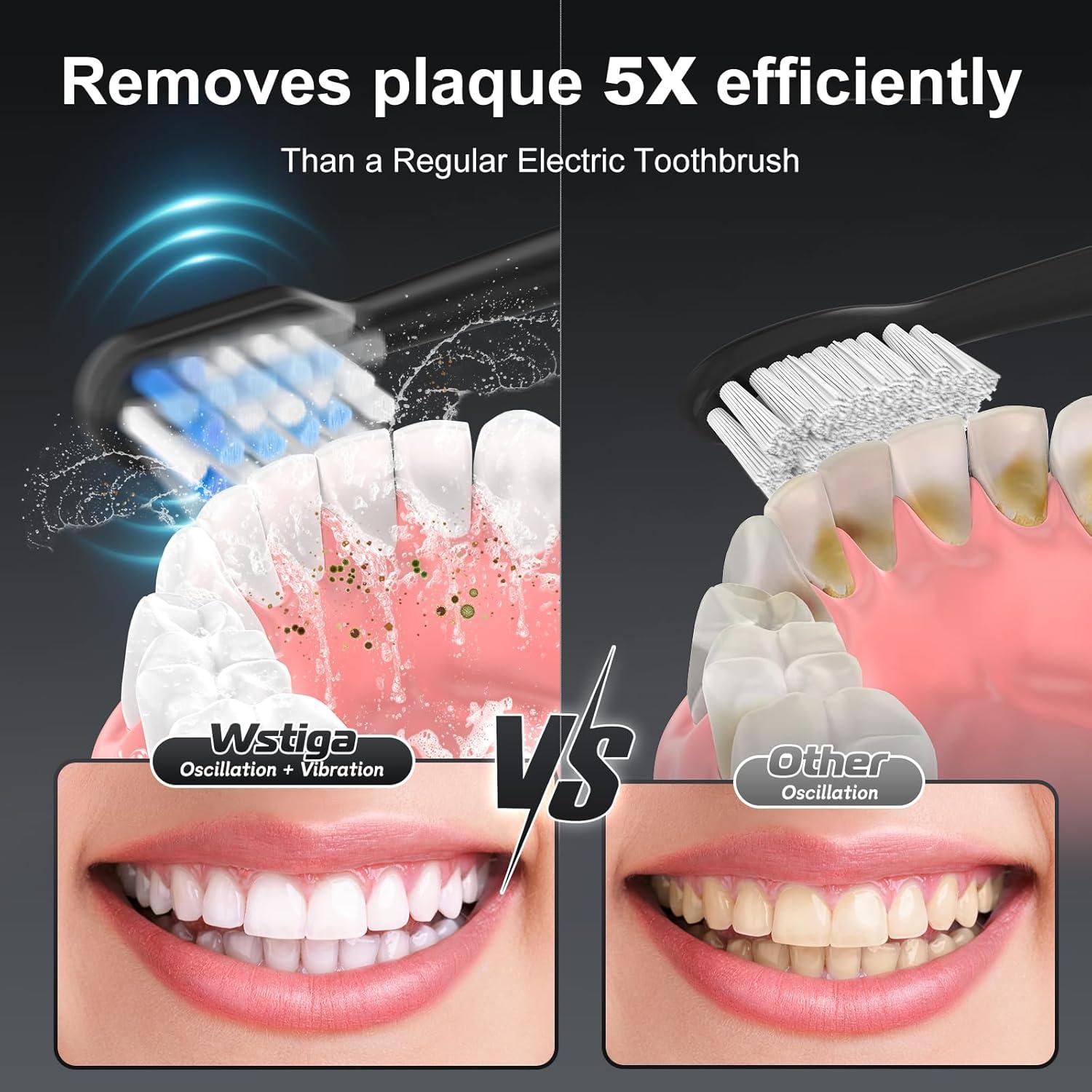 Cepillo de dientes eléctrico Wstiga Sonic 2025 - 60000 VPM, 3 modos