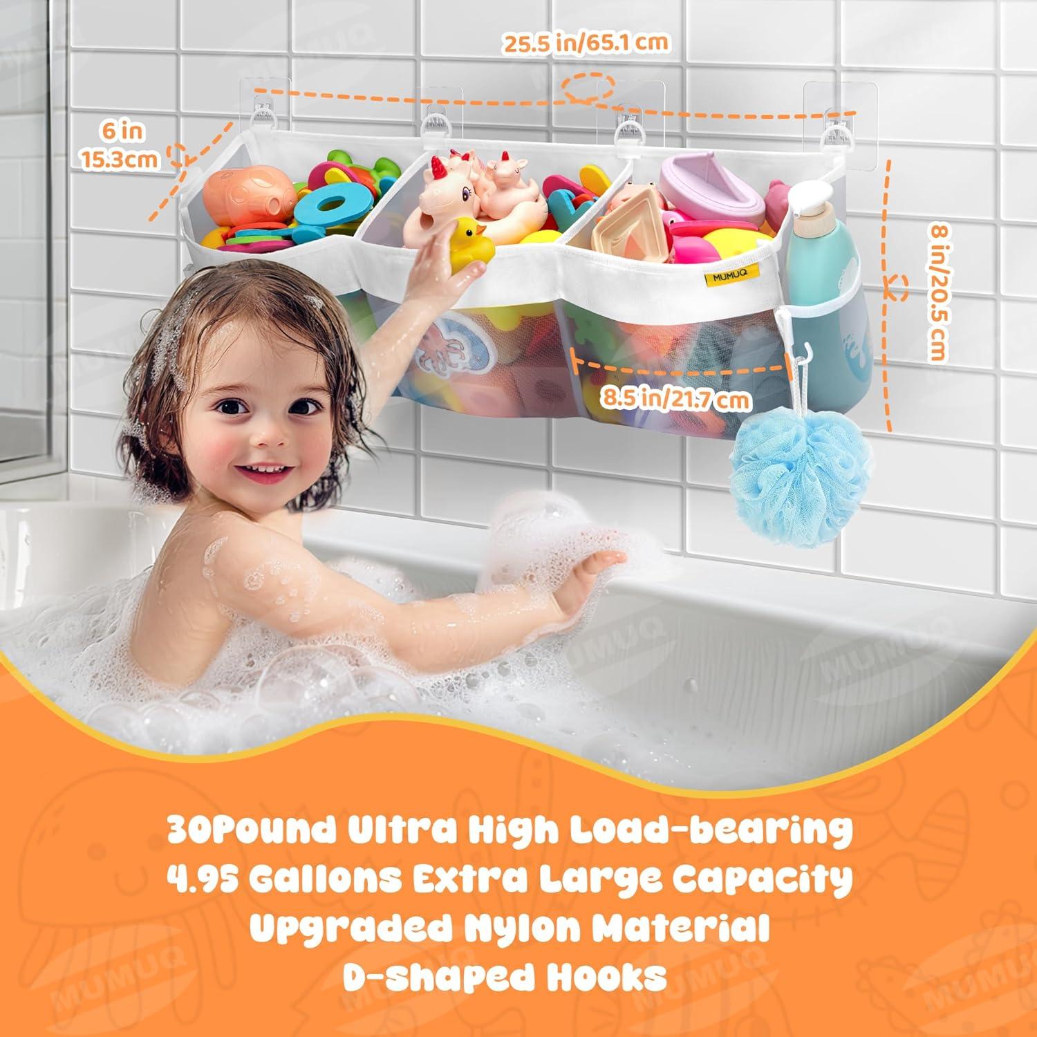 Organizador de Juguetes de Baño MUMUQ 3 Compartimentos Gris