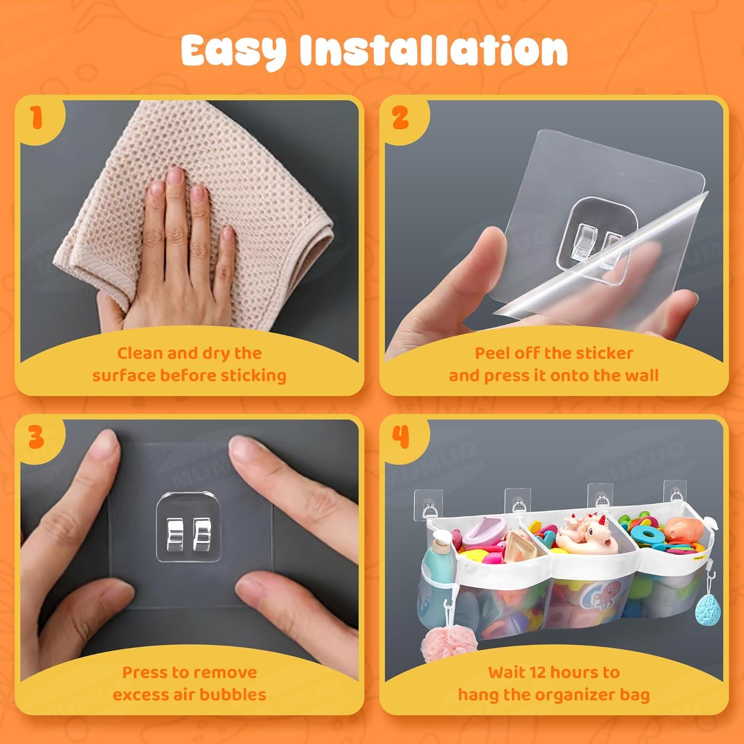 Organizador de Juguetes de Baño MUMUQ 3 Compartimentos Gris