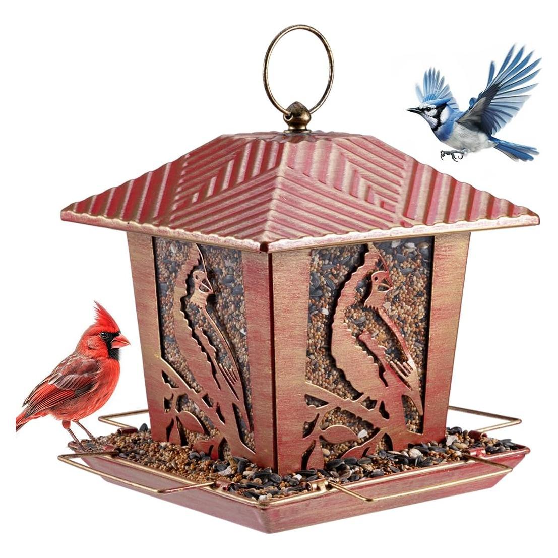 Alimentador de Aves de Metal Birdream Rojo Dorado 1.36 kg