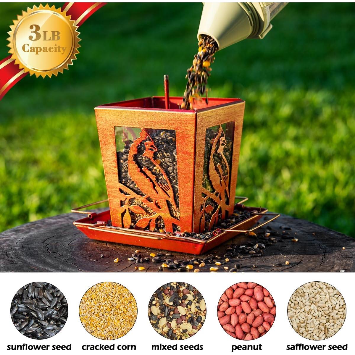 Alimentador de Aves de Metal Birdream Rojo Dorado 1.36 kg