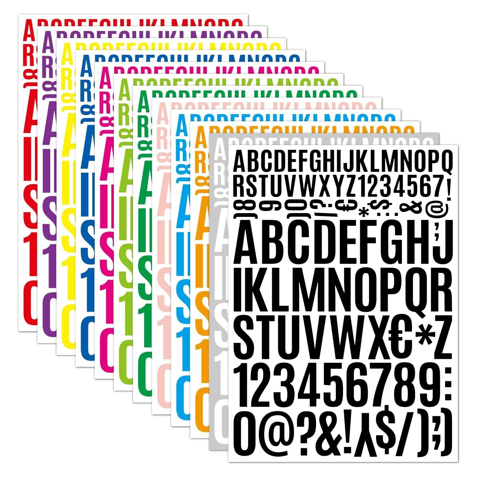 Etiquetas de Letras Autoadhesivas ZJWZSLI 1224 Piezas A4