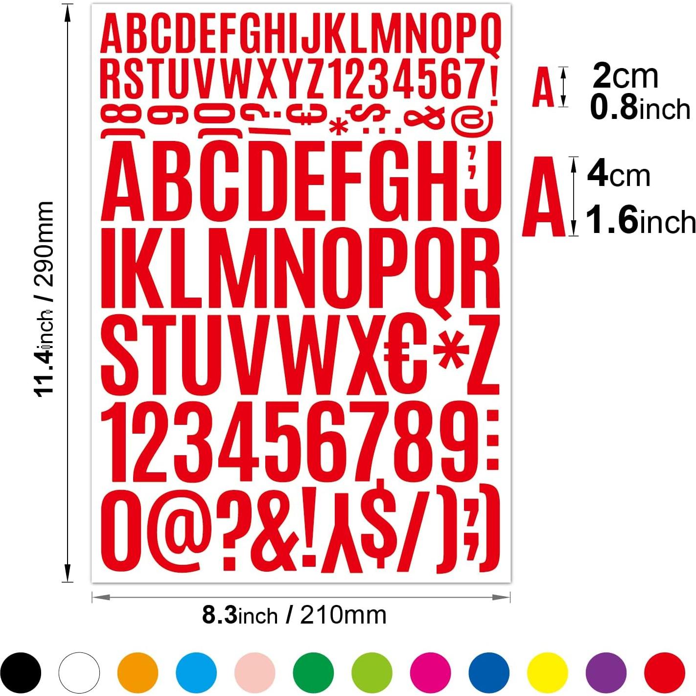 Etiquetas de Letras Autoadhesivas ZJWZSLI 1224 Piezas A4