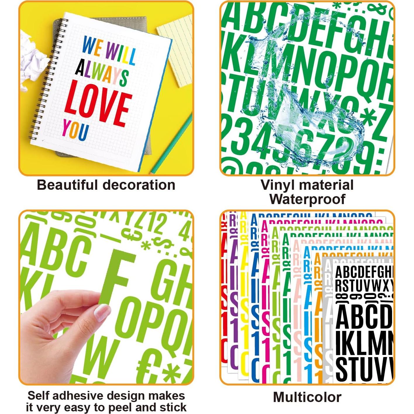 Etiquetas de Letras Autoadhesivas ZJWZSLI 1224 Piezas A4