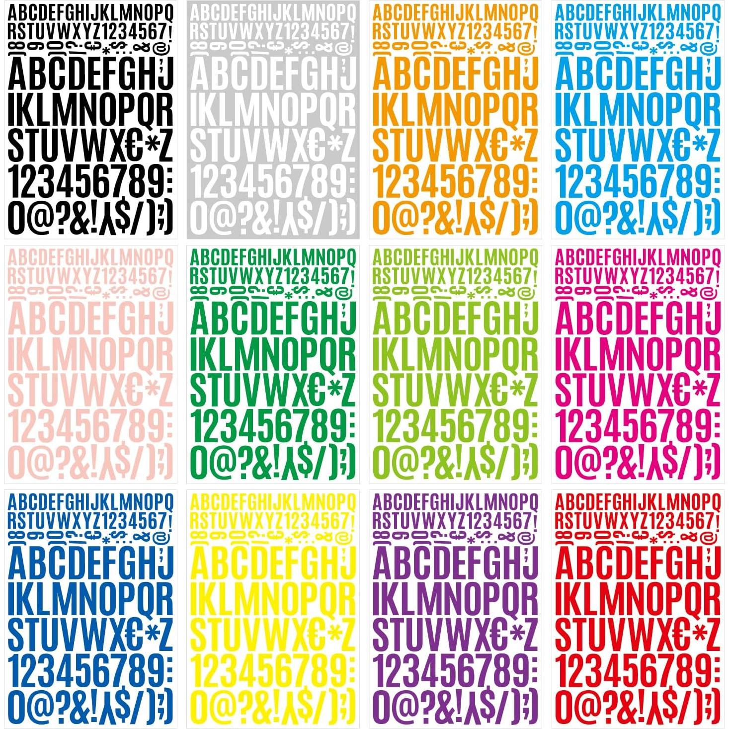 Etiquetas de Letras Autoadhesivas ZJWZSLI 1224 Piezas A4