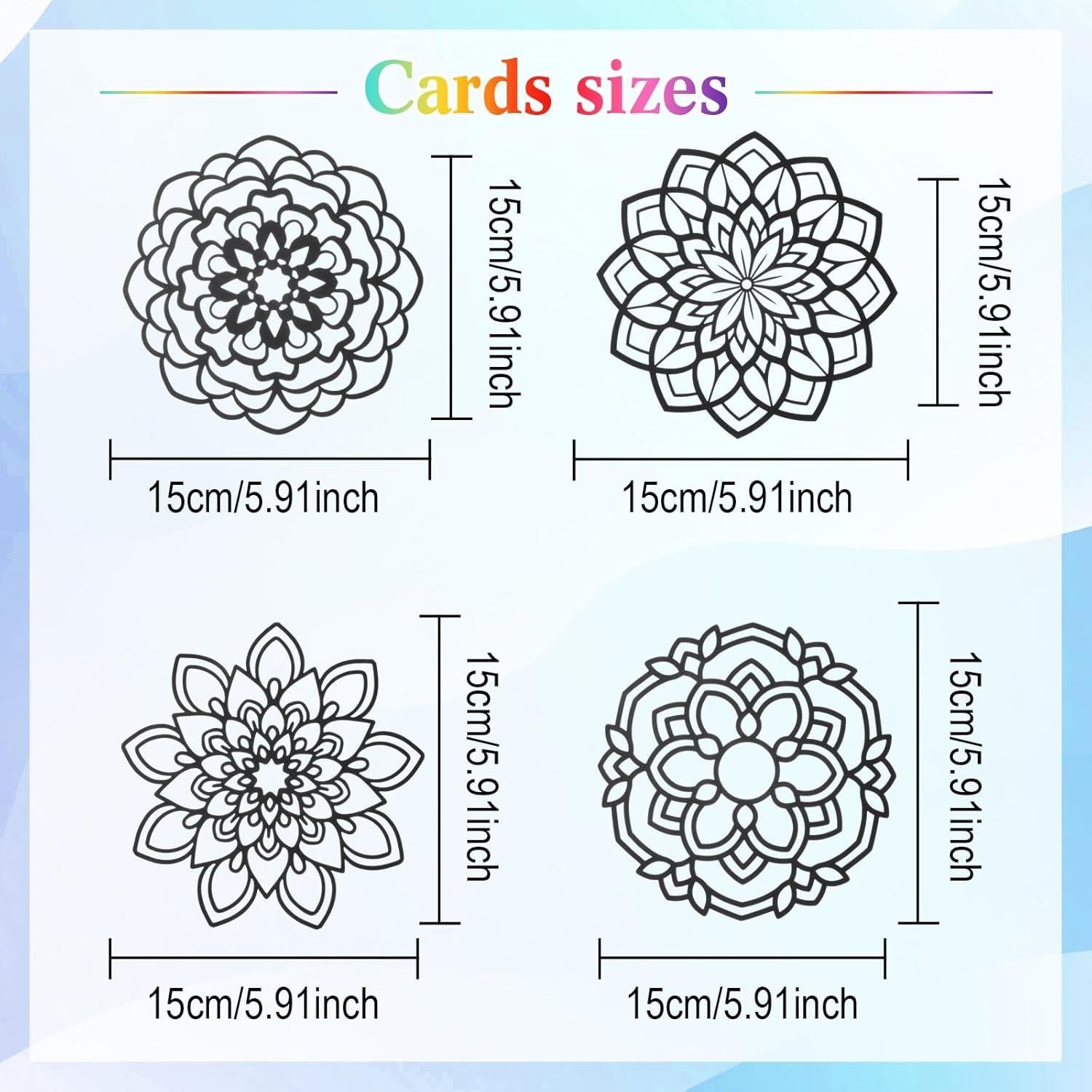 Kit de Manualidades Suncatchers Mandala Tinlade - 24 Tarjetas y 600 Papeles de Seda