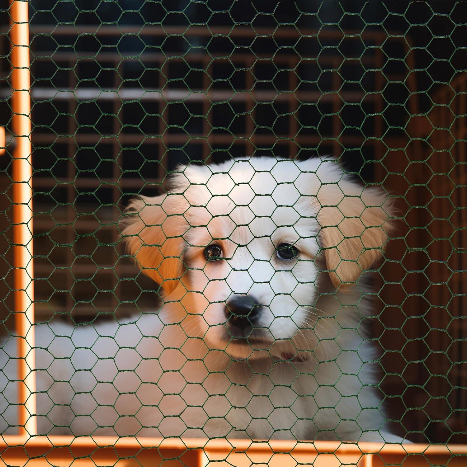 Malla de Alambre de Pollo Galvanizado SATINIOR 2 Hojas 34.8x406.4cm