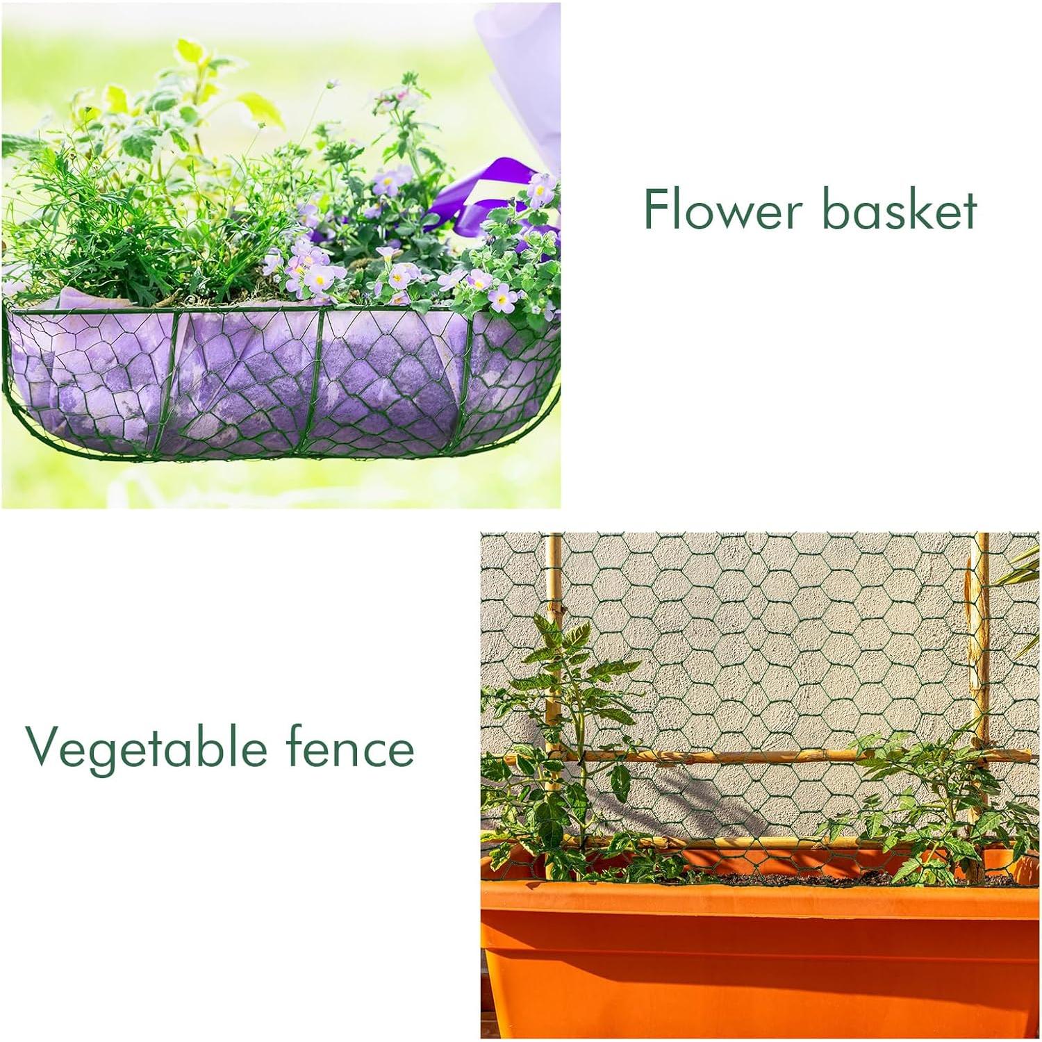 Malla de Alambre de Pollo Galvanizado SATINIOR 2 Hojas 34.8x406.4cm