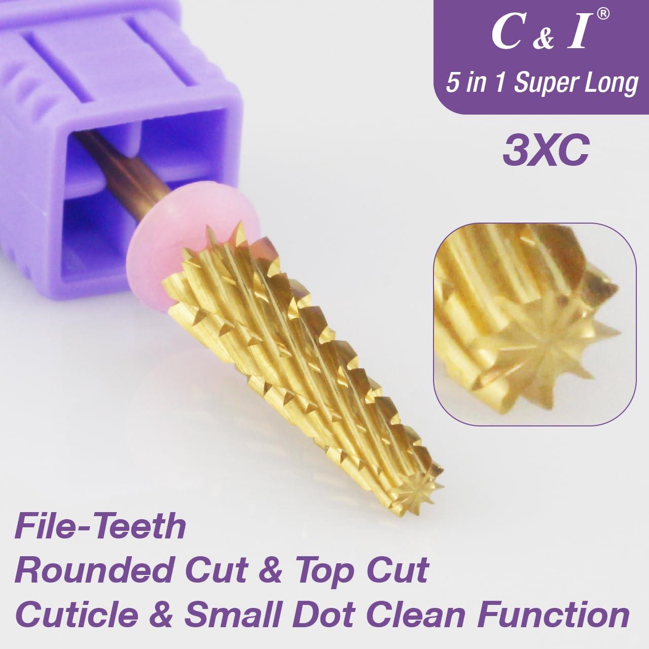 Broca Profesional para Uñas C&I 5 en 1 Slim Triple Grueso