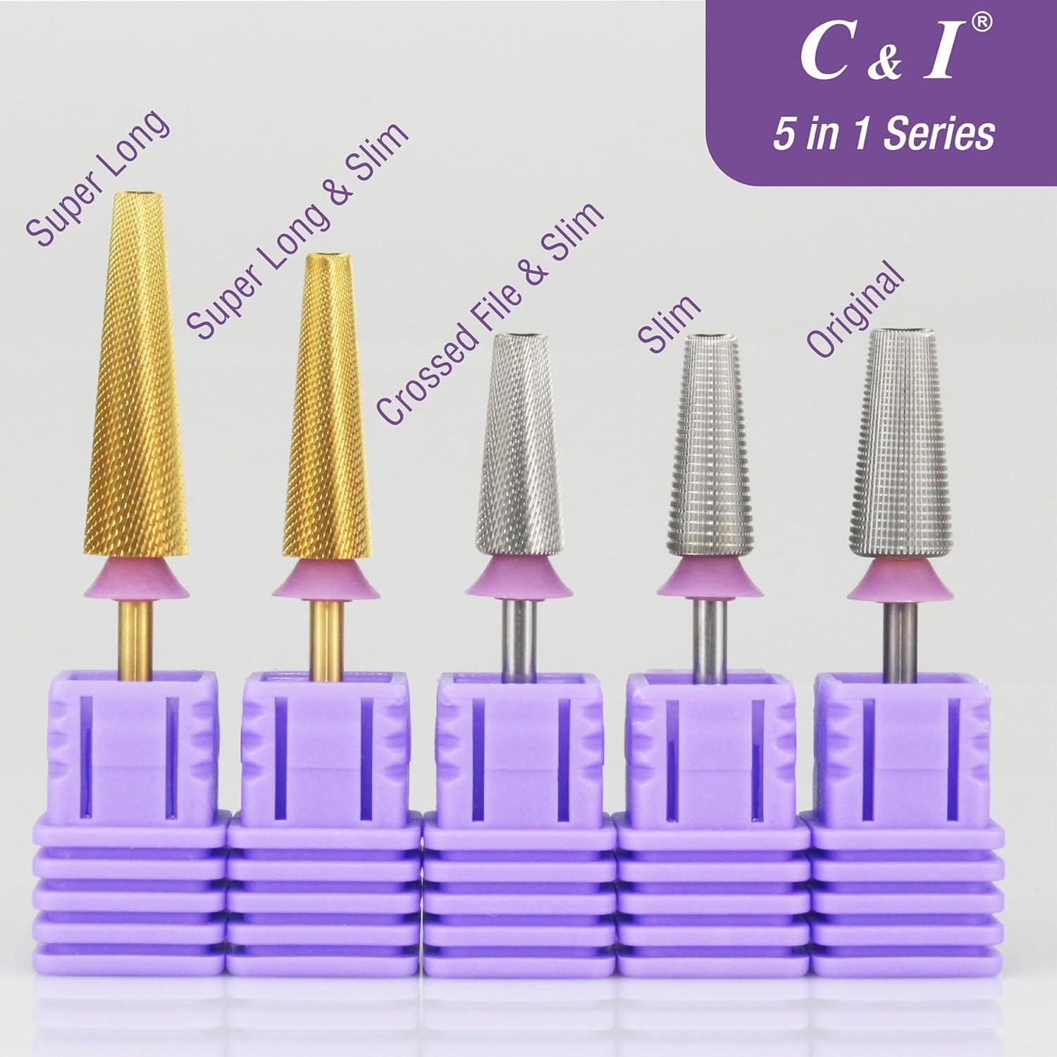 Broca Profesional para Uñas C&I 5 en 1 Slim Triple Grueso