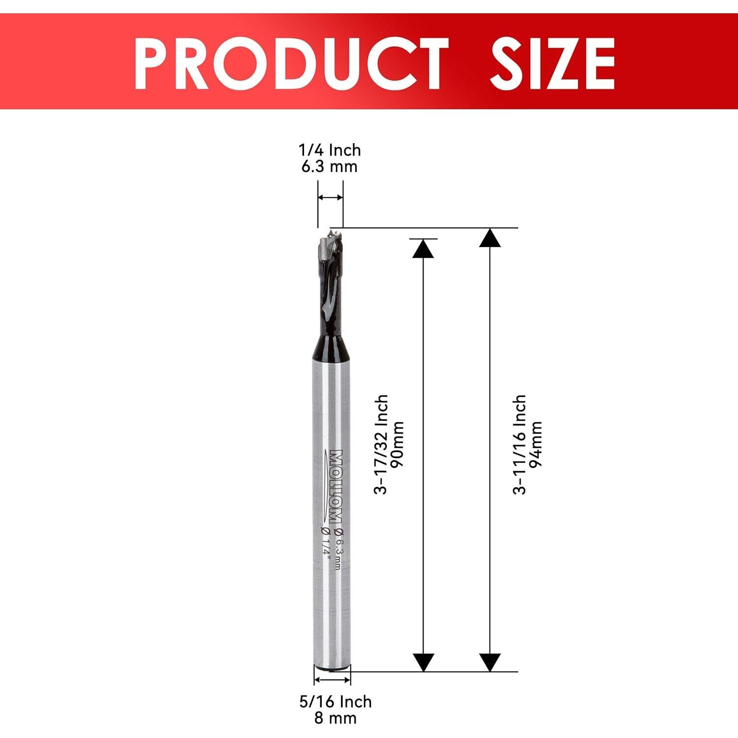 Broca Forstner 6.3mm Mollom para Carpintería con Carburo YG8