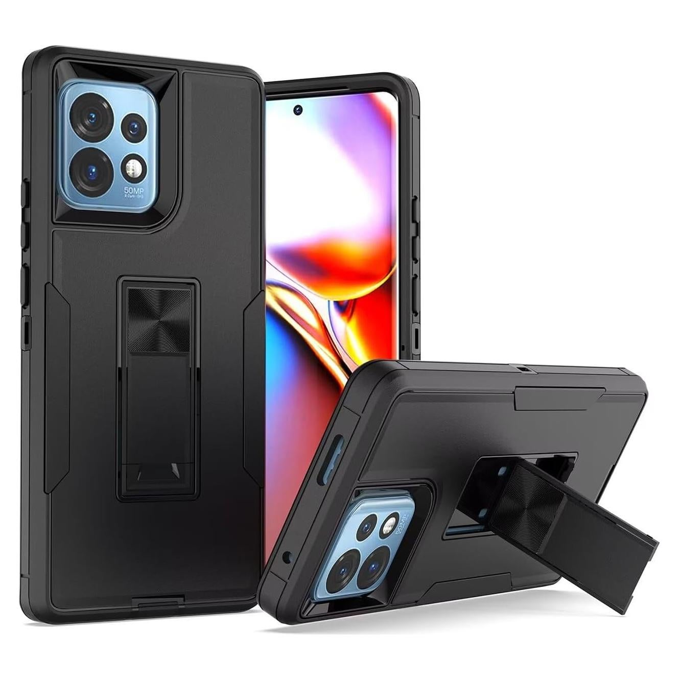 Funda para Motorola Edge Plus 2023 - Protección Militar, Soporte, Negro