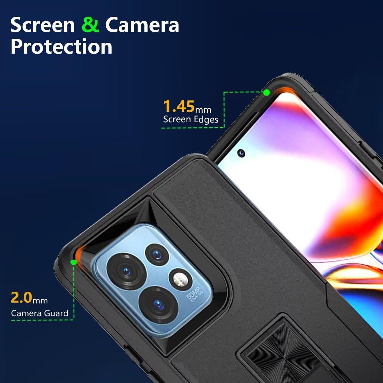 Funda para Motorola Edge Plus 2023 - Protección Militar, Soporte, Negro