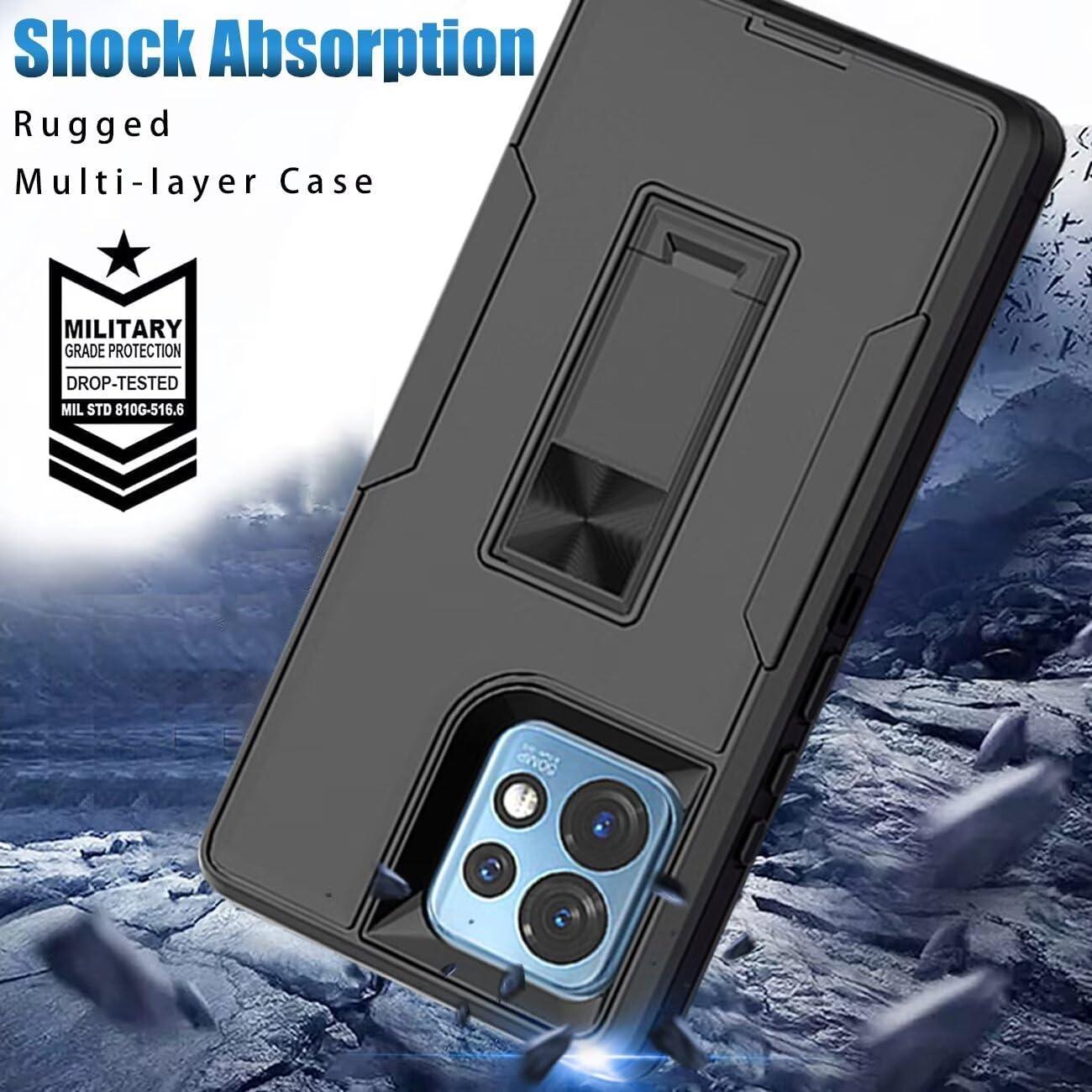 Funda para Motorola Edge Plus 2023 - Protección Militar, Soporte, Negro