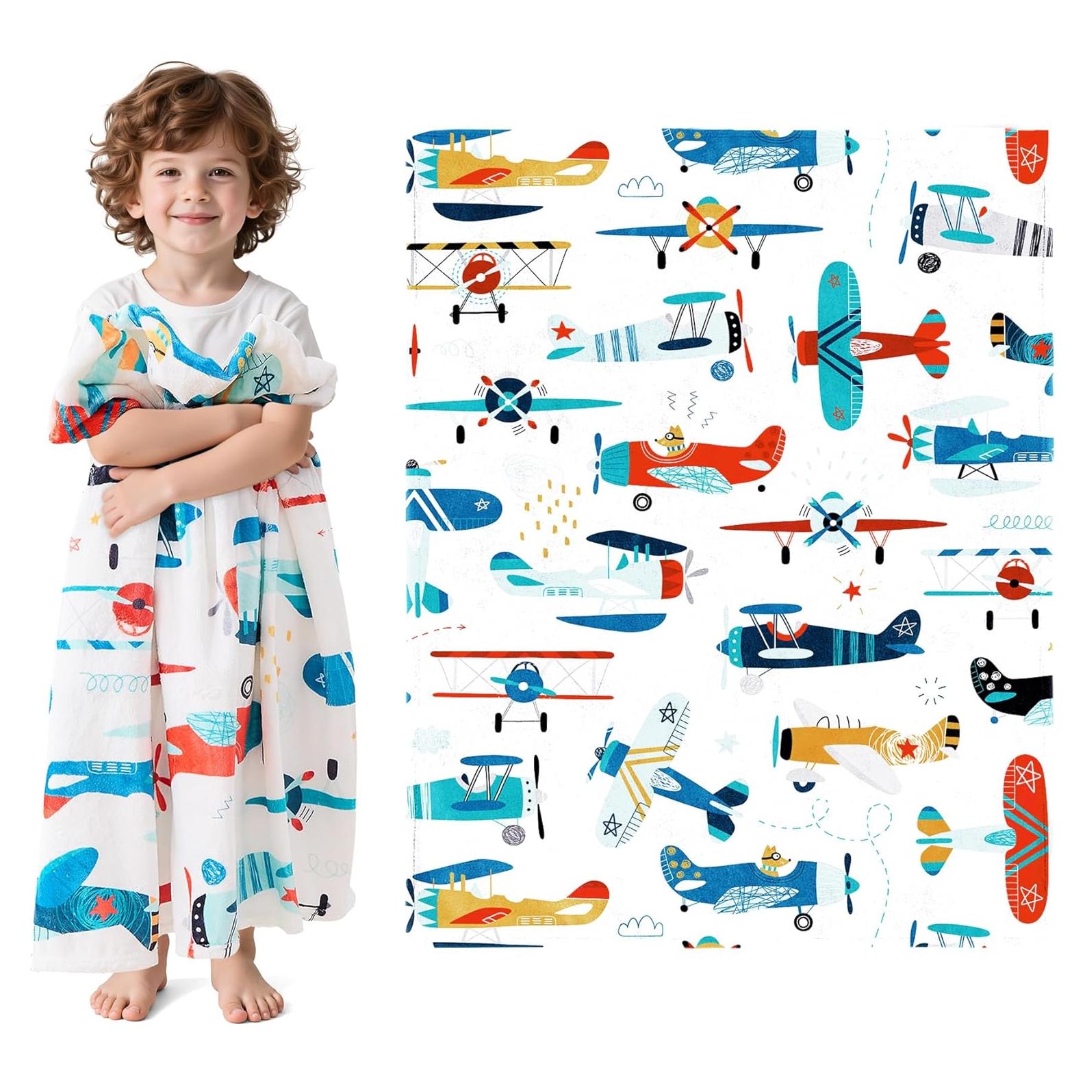 Manta de Aviación Wajade para Niños 127x152cm Suave y Colorida
