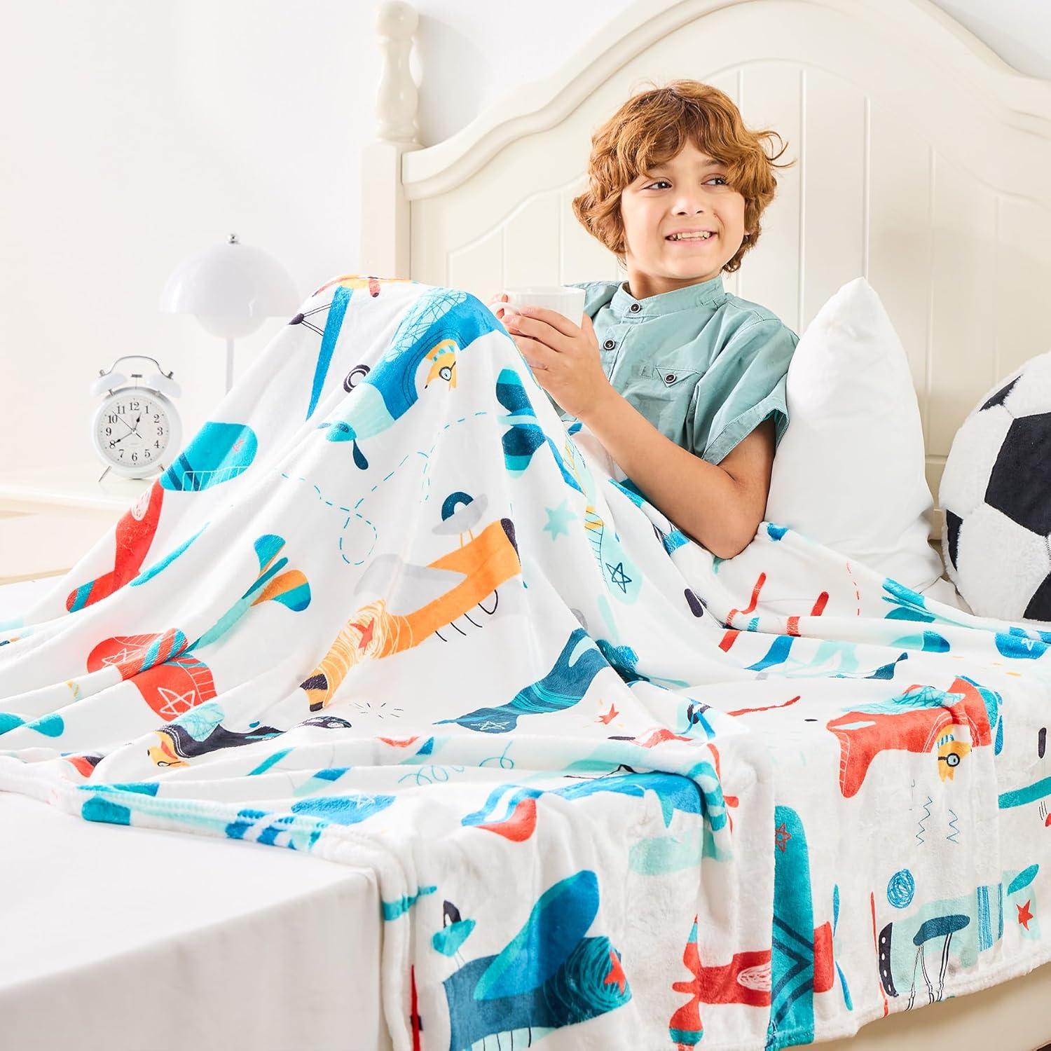 Manta de Aviación Wajade para Niños 127x152cm Suave y Colorida