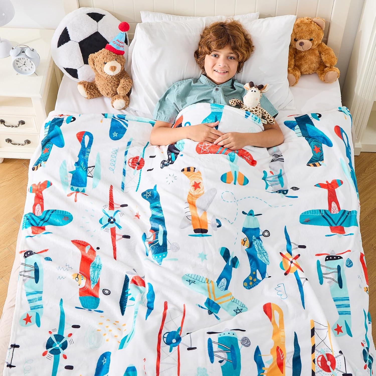 Manta de Aviación Wajade para Niños 127x152cm Suave y Colorida