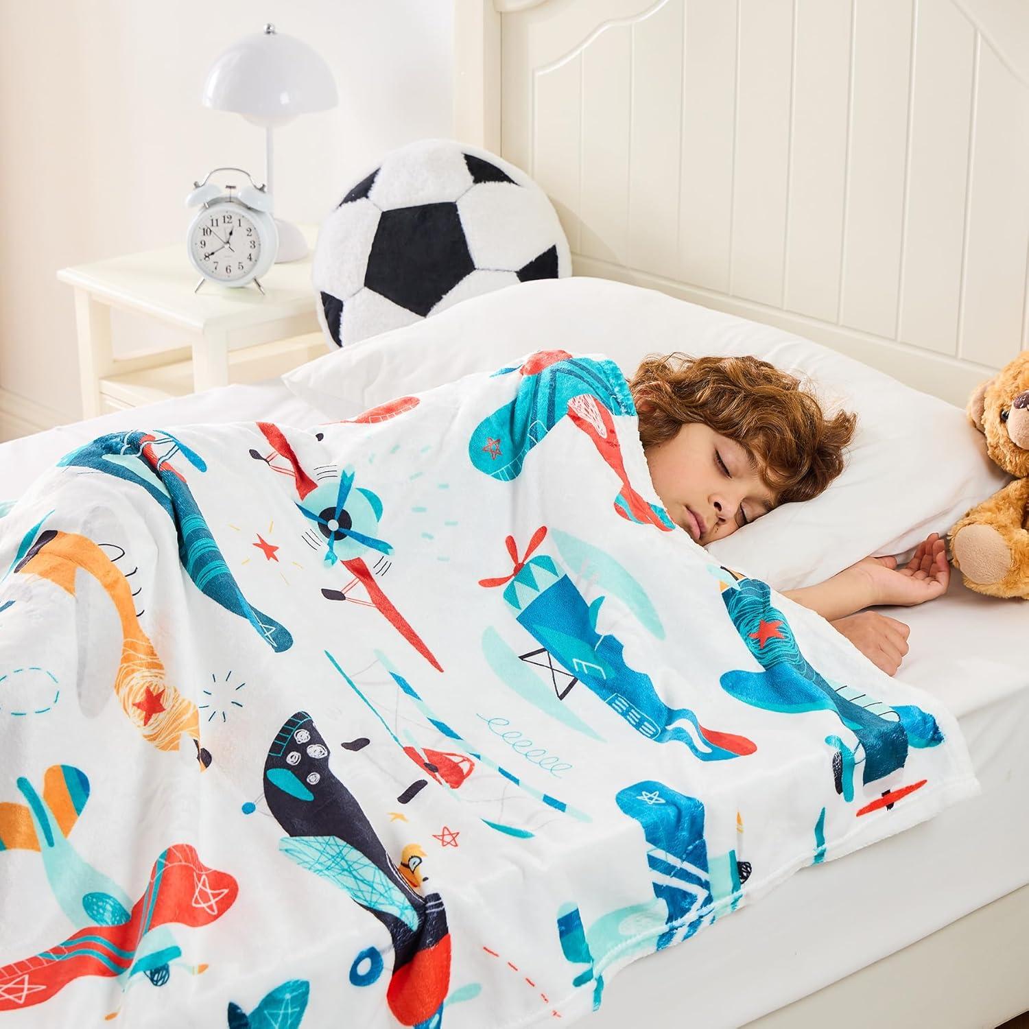 Manta de Aviación Wajade para Niños 127x152cm Suave y Colorida