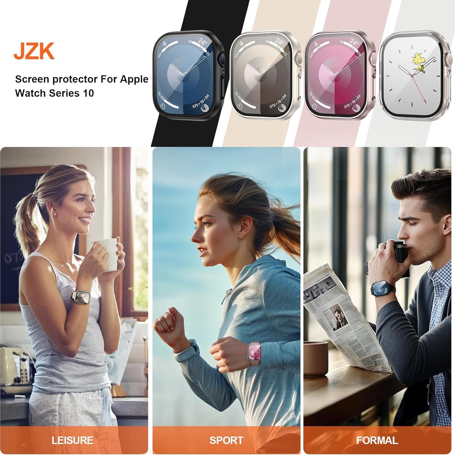 Funda y Protector de Pantalla JZK para Apple Watch 42mm