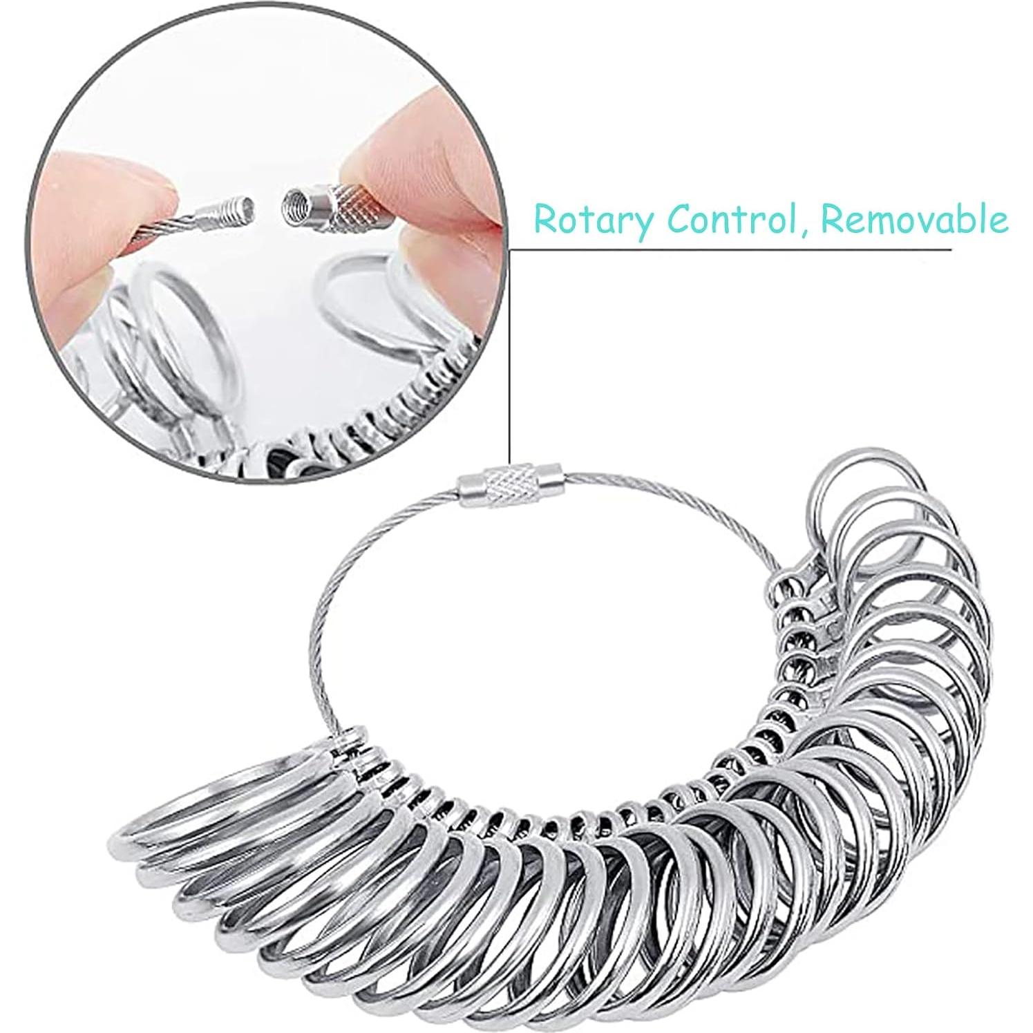 Herramienta de Medición de Tallas de Anillo WGLILO 27 Piezas