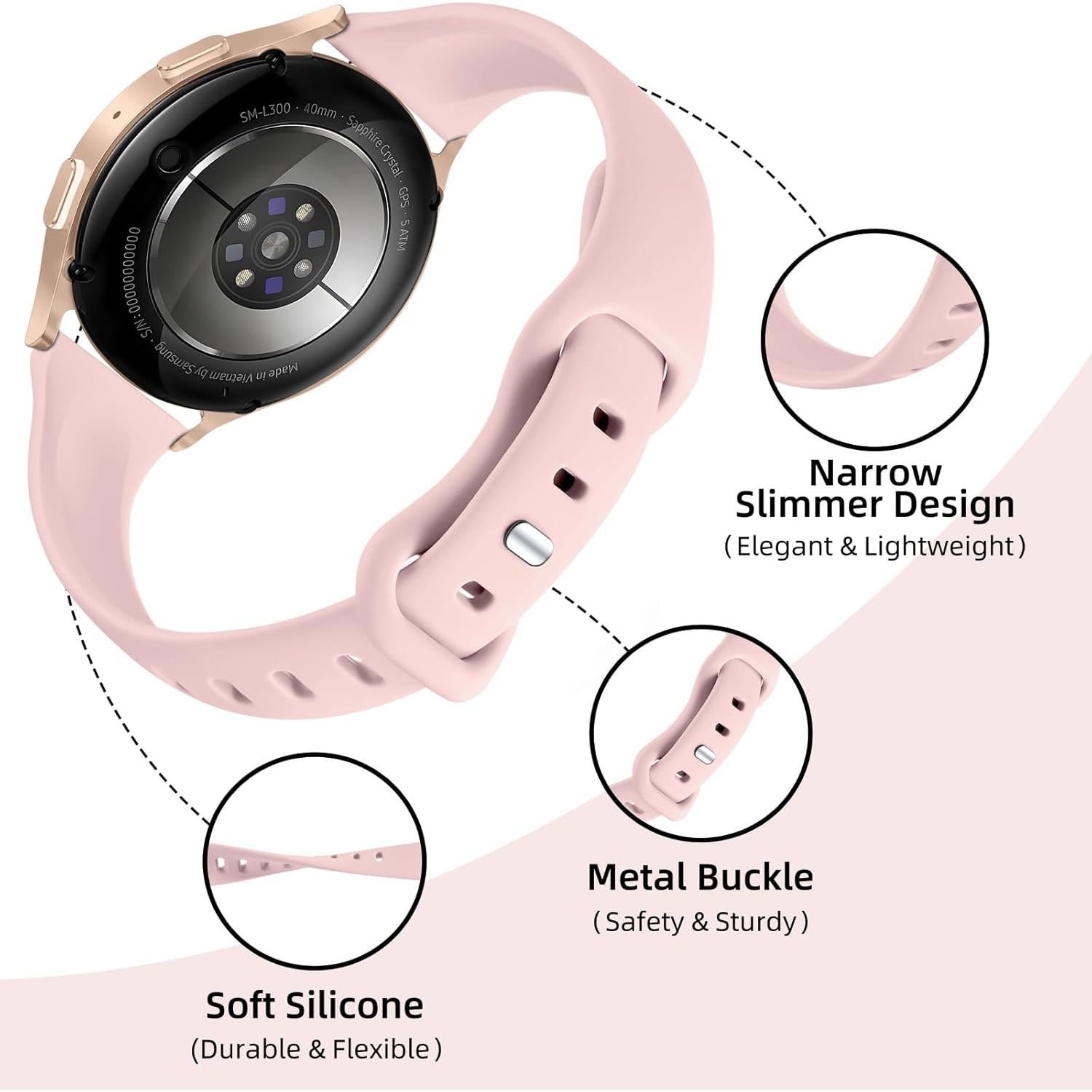 Banda de Silicona GEAK para Galaxy Watch 4 5 6 7 20mm