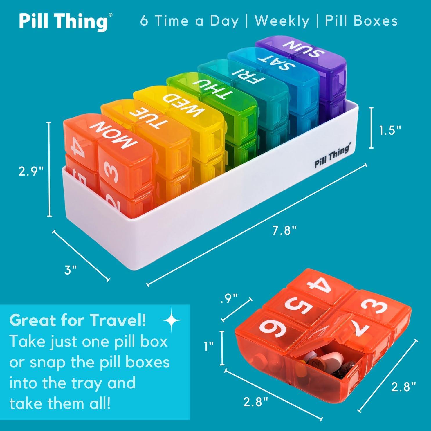 Organizador Semanal de Pastillas Pill Thing 6 Dosis Multicolor