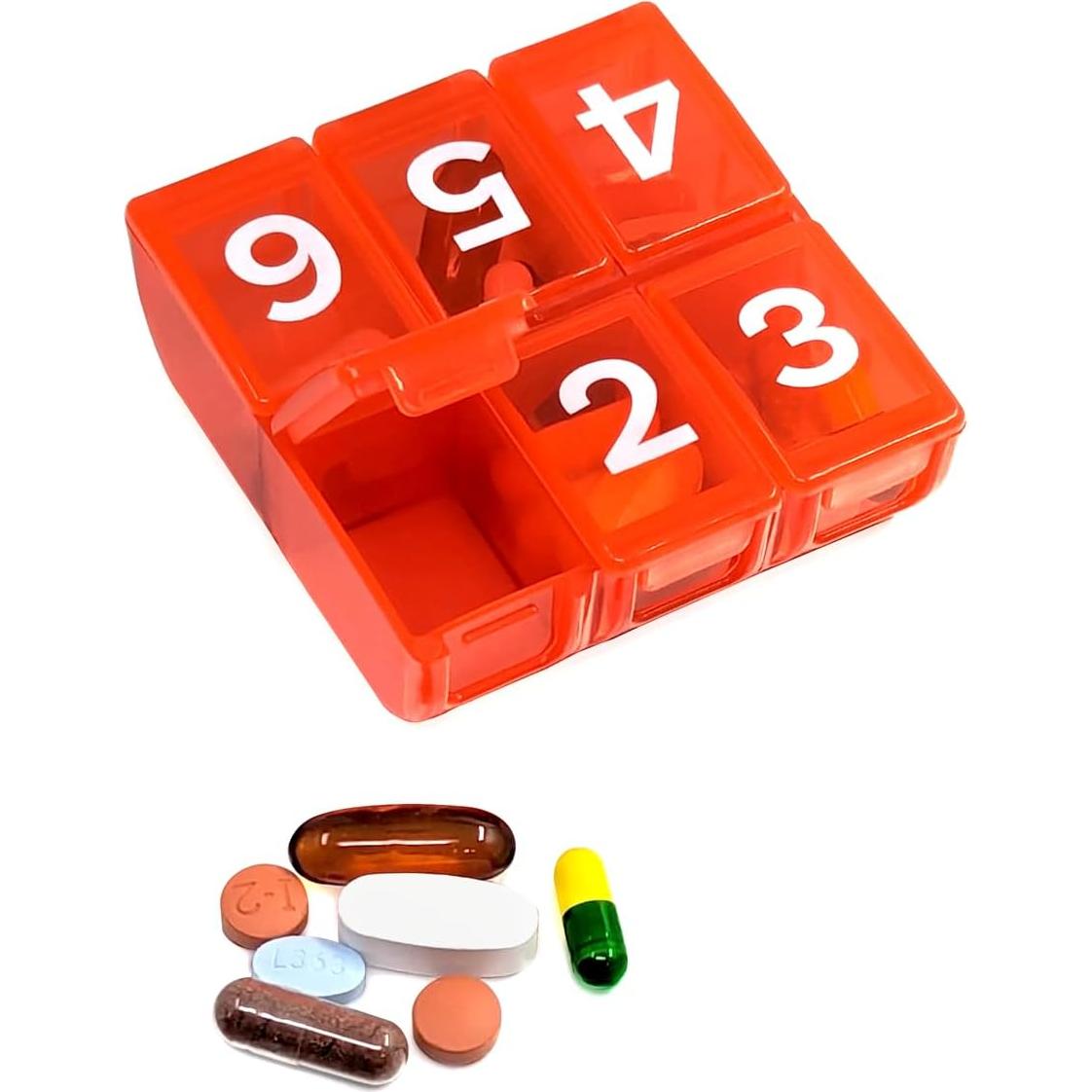 Organizador Semanal de Pastillas Pill Thing 6 Dosis Multicolor