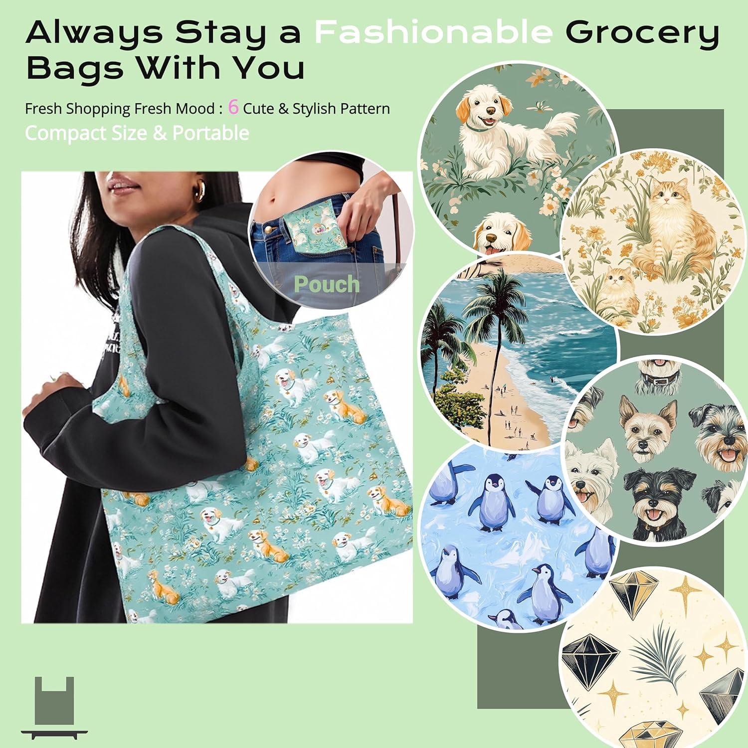 Bolsas de Compras Reutilizables JOVIUMII 6-Pack 25kg Plegables