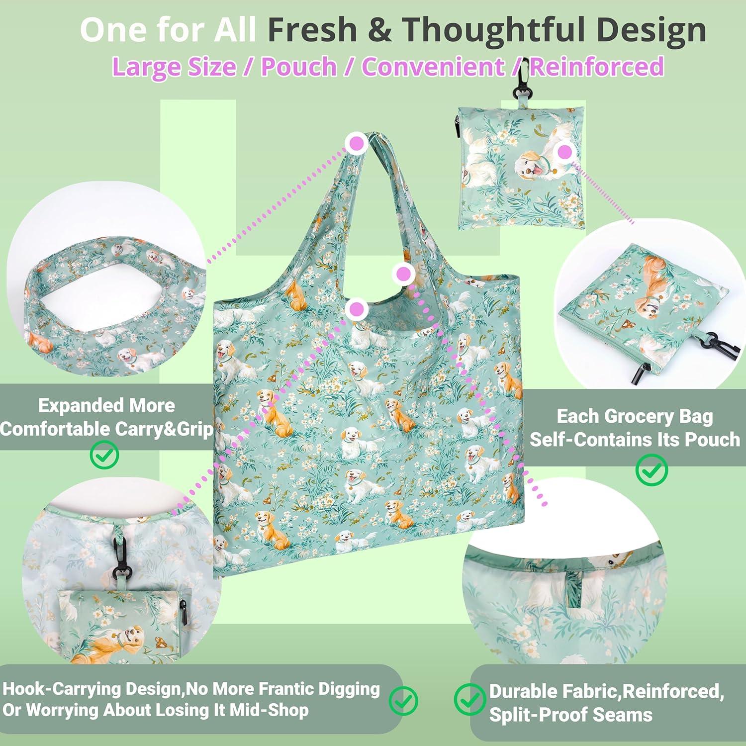 Bolsas de Compras Reutilizables JOVIUMII 6-Pack 25kg Plegables