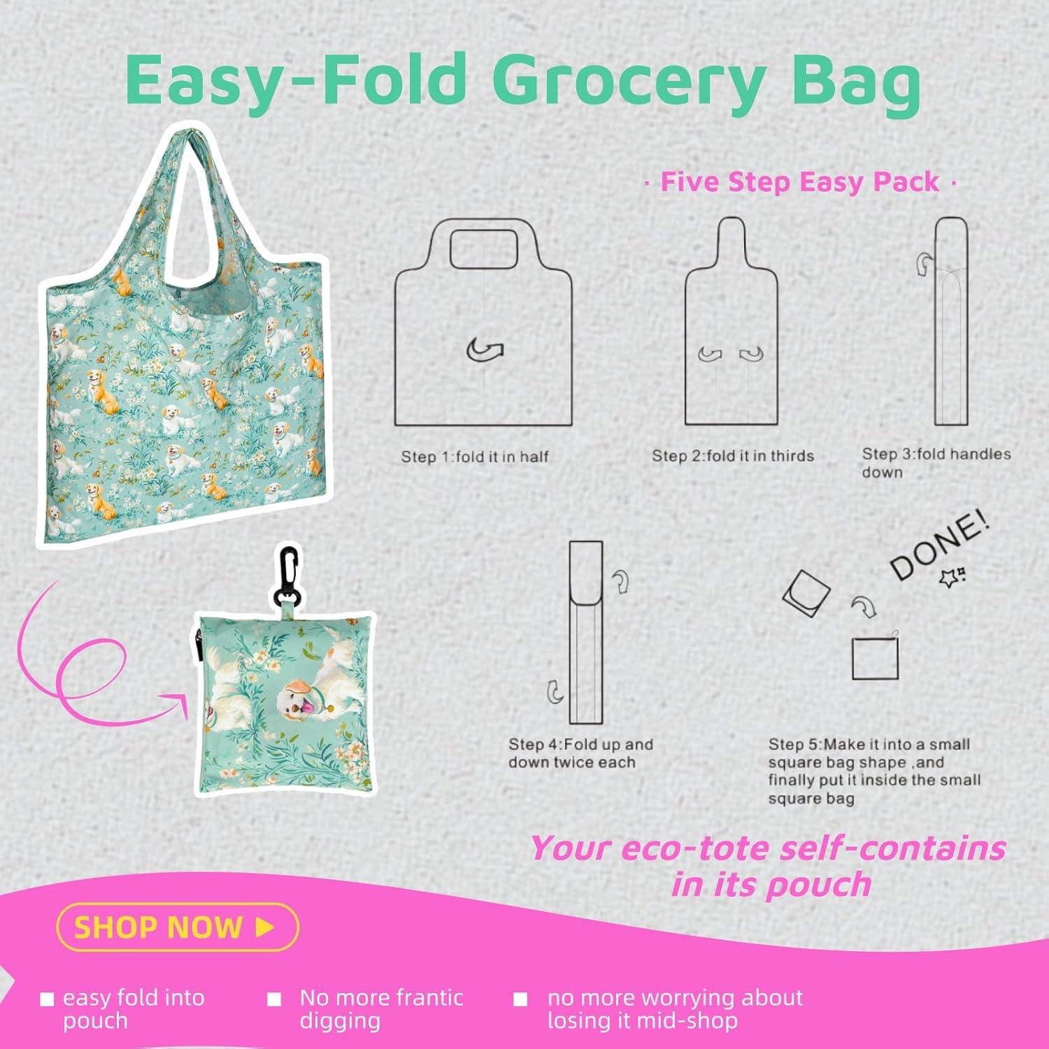 Bolsas de Compras Reutilizables JOVIUMII 6-Pack 25kg Plegables