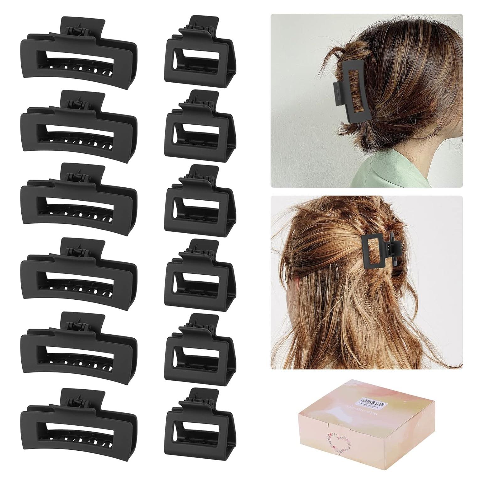 Juego de Clips para el Cabello YWMHTB - 12 Piezas Negros