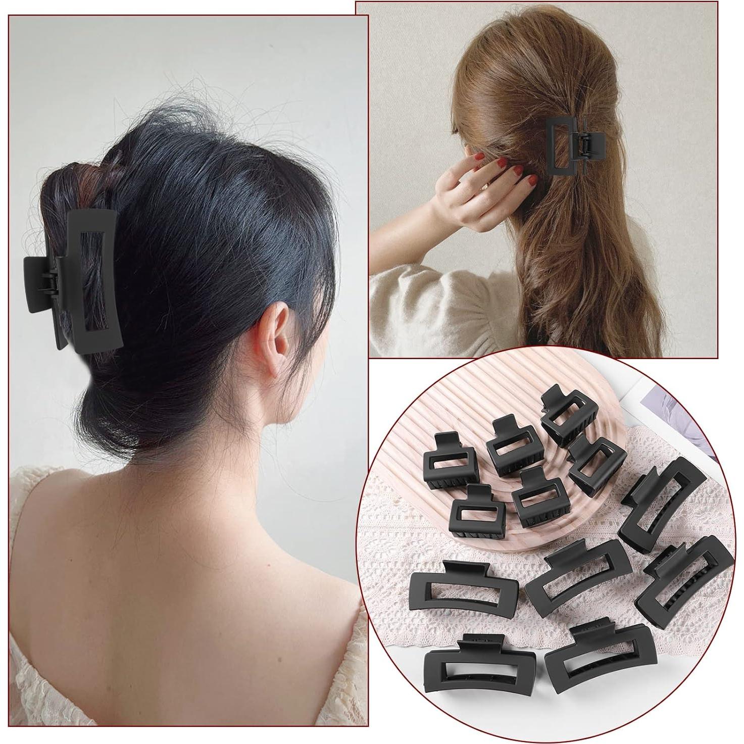 Juego de Clips para el Cabello YWMHTB - 12 Piezas Negros