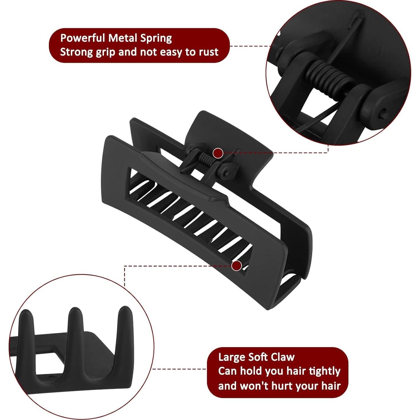 Juego de Clips para el Cabello YWMHTB - 12 Piezas Negros