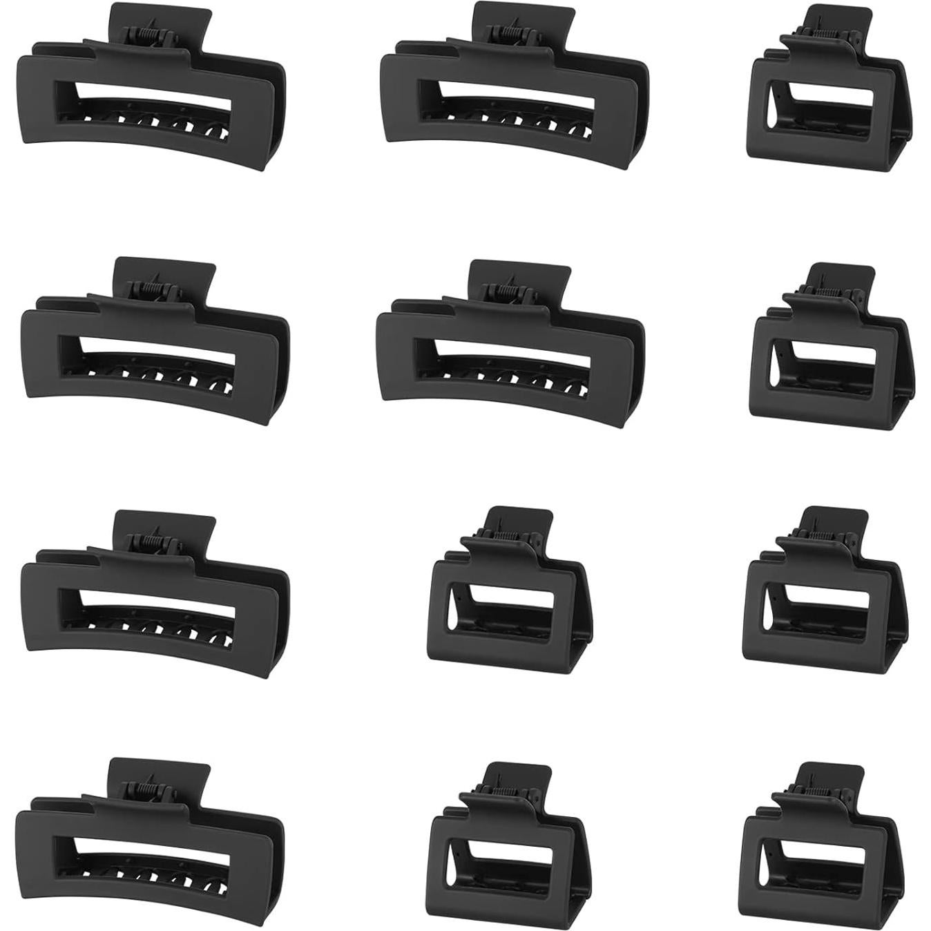 Juego de Clips para el Cabello YWMHTB - 12 Piezas Negros