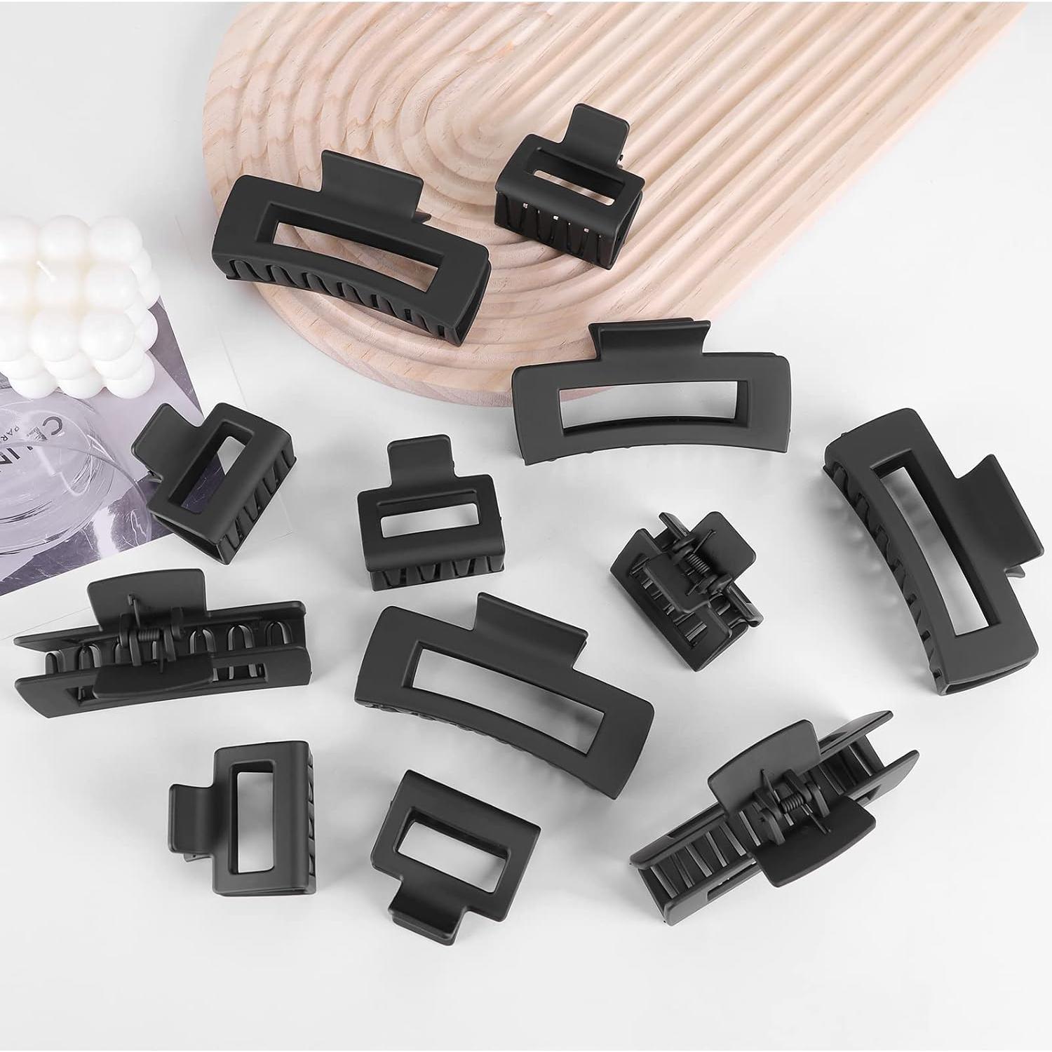 Juego de Clips para el Cabello YWMHTB - 12 Piezas Negros