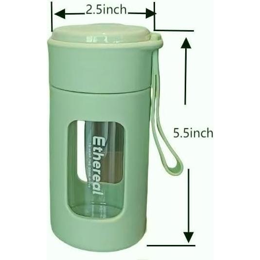 Botella de Agua de Vidrio Borosilicato DEDEYA 380ml Verde Claro