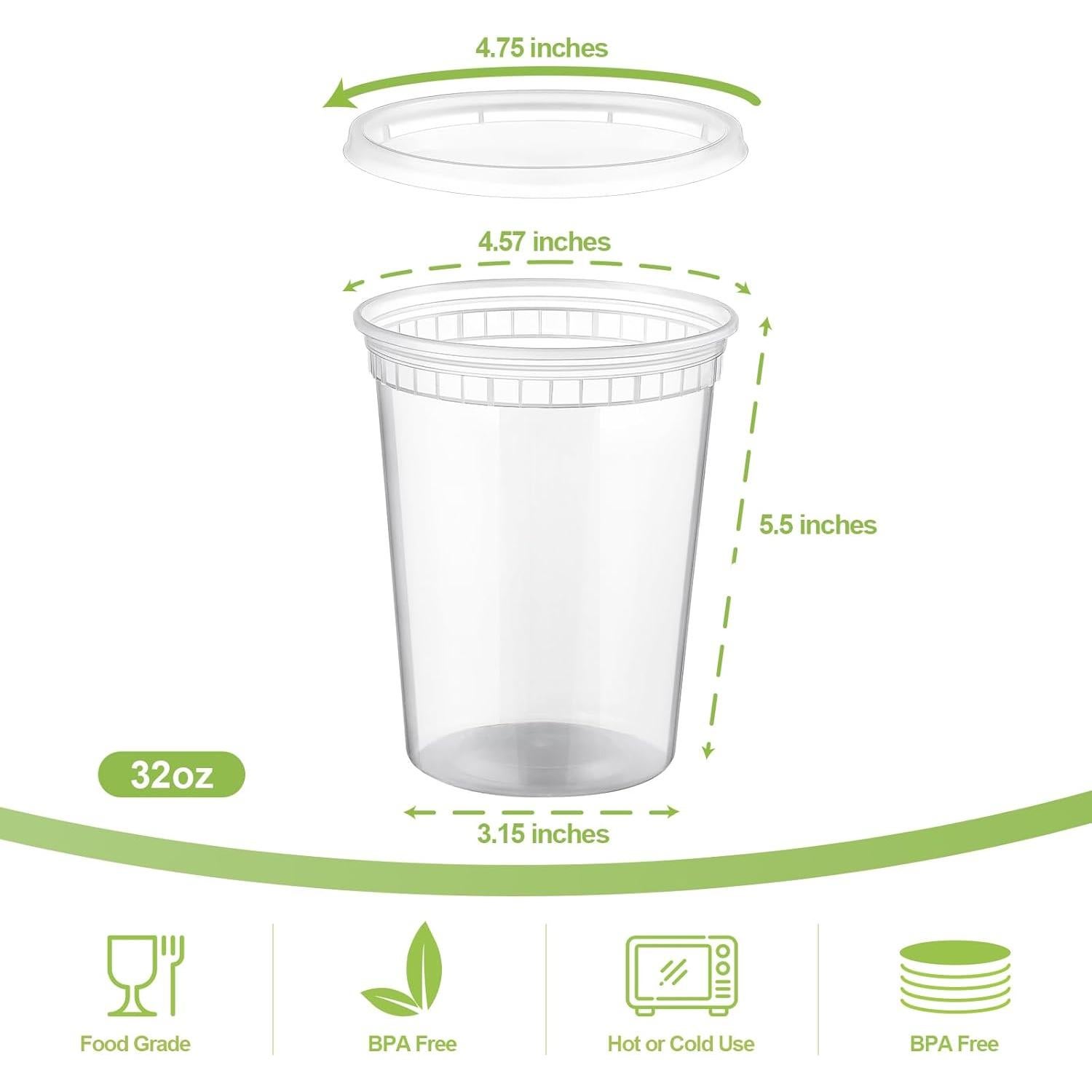 AOZITA 20 Contenedores Plásticos 0.95L Herméticos para Alimentos