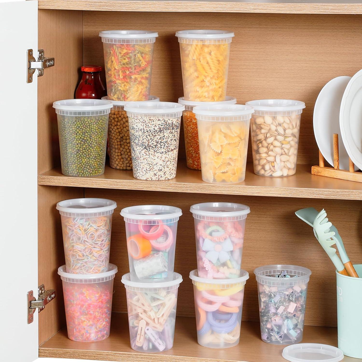 AOZITA 20 Contenedores Plásticos 0.95L Herméticos para Alimentos