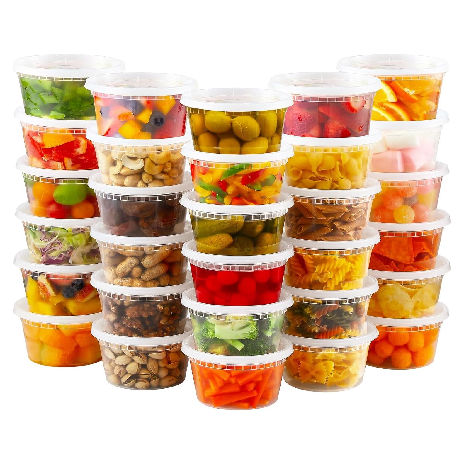 AOZITA 32 Contenedores de Plástico 12 oz Herméticos para Alimentos