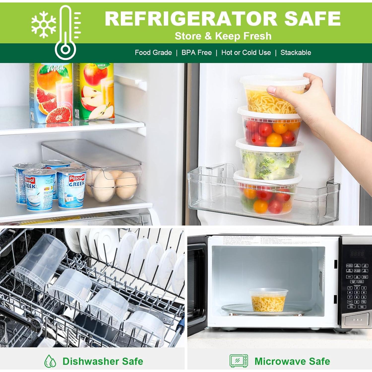 AOZITA 32 Contenedores de Plástico 12 oz Herméticos para Alimentos